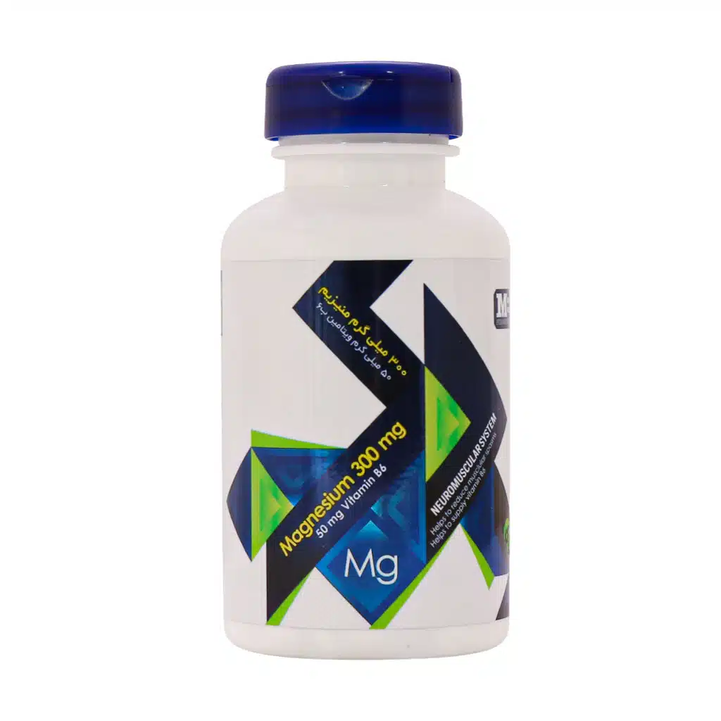 M-Plus-Magnesium-300-Mg-And-B6-60Tabs قرص منیزیوم + ویتامین ب6 300میلیگرم + 50میلیگرم 60 عددی ام پلاس - Image 1