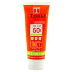 کرم ضد آفتاب SPF50 مناسب پوست های معمولی و چرب رنگی بژ روشن 40 میلی لیتر تینولا